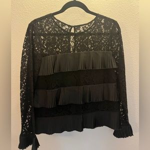 J.Crew Lace & Ruffle Top